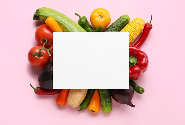 Owoce Warzywa Czysta Kartka Papieru Tle Koloru Dzień Wegański — Zdjęcie stockowe
