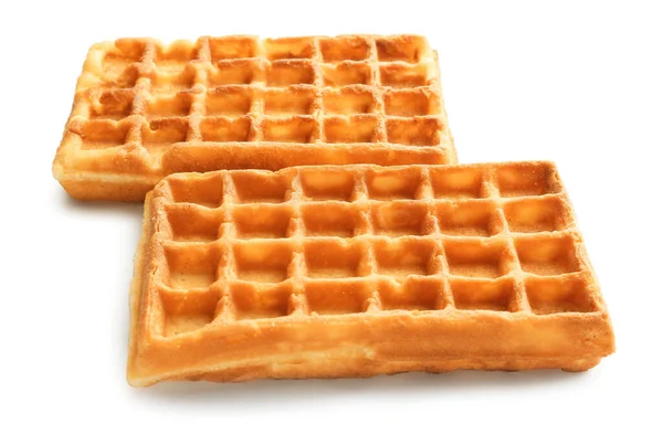 Leckere Belgische Waffeln Auf Weißem Hintergrund — Stockfoto