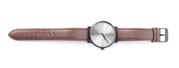 Stylish Male Wrist Watch White Background — Stock Photo, Image