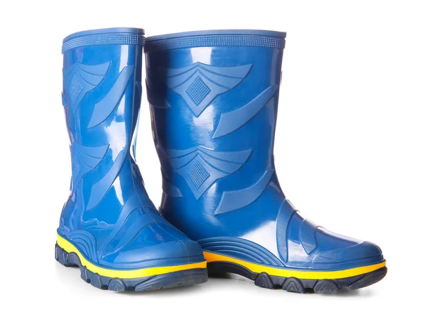 Pair Blue Rubber Boots White Background — Stock Photo, Image