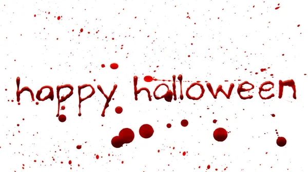 Testo Happy Halloween Scritto Con Sangue Sfondo Bianco — Foto Stock