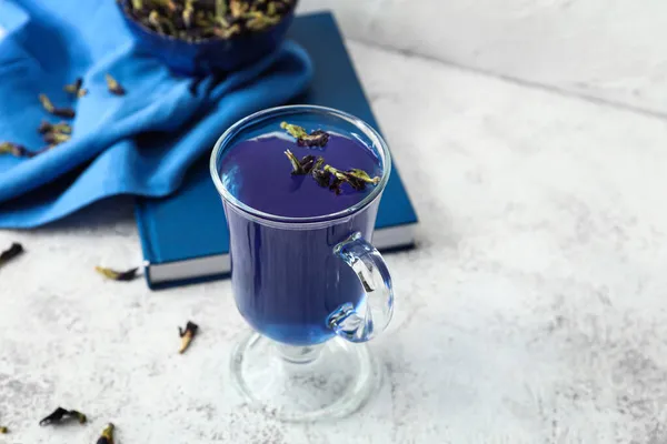 Glass Blue Tea Light Background — Stock Photo, Image