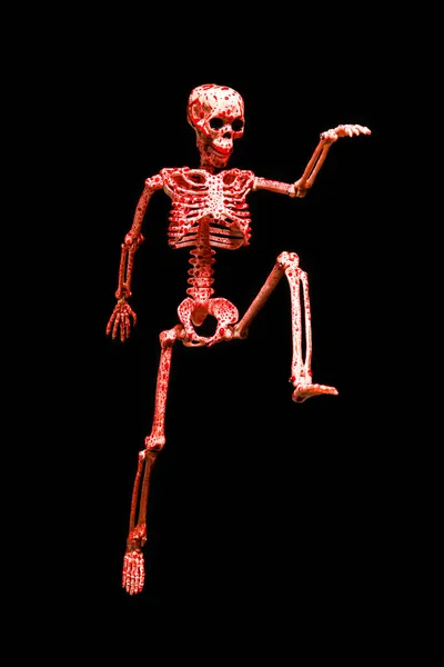 Bloodstained Human Skeleton Black Background — Stock Photo, Image