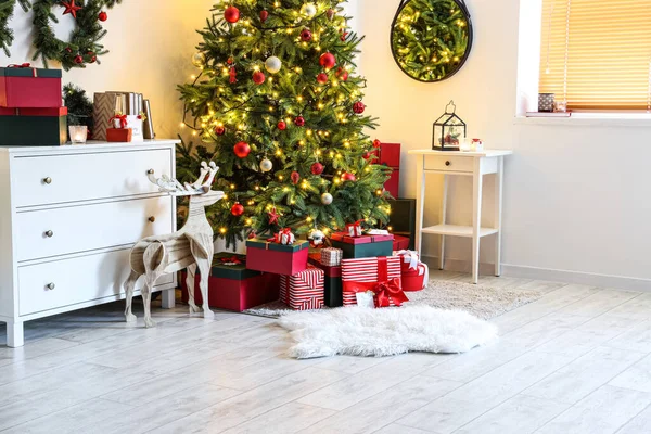 Interior Living Room Christmas Eve — Stock Photo, Image