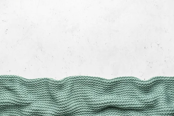 Crumpled Knitted Plaid White Background — Stock Photo, Image