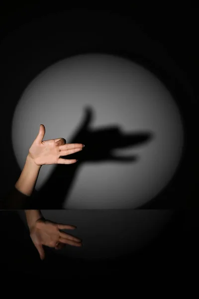 Woman Performing Shadow Play — Stock Photo, Image