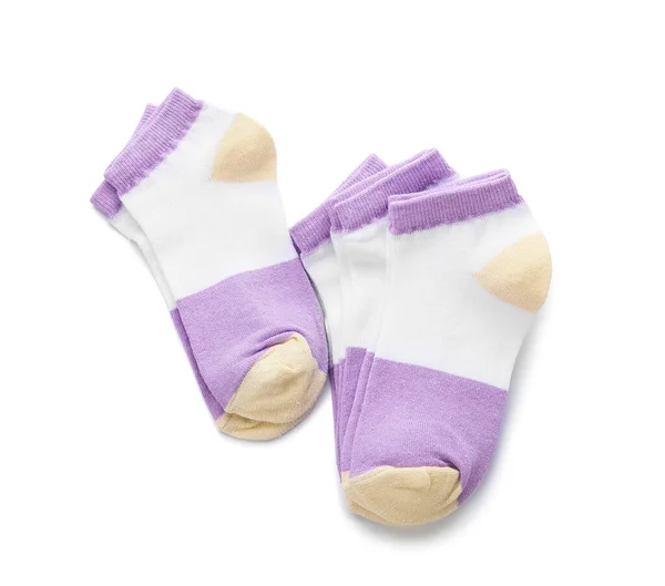 Stylish Socks White Background — Stock Photo, Image