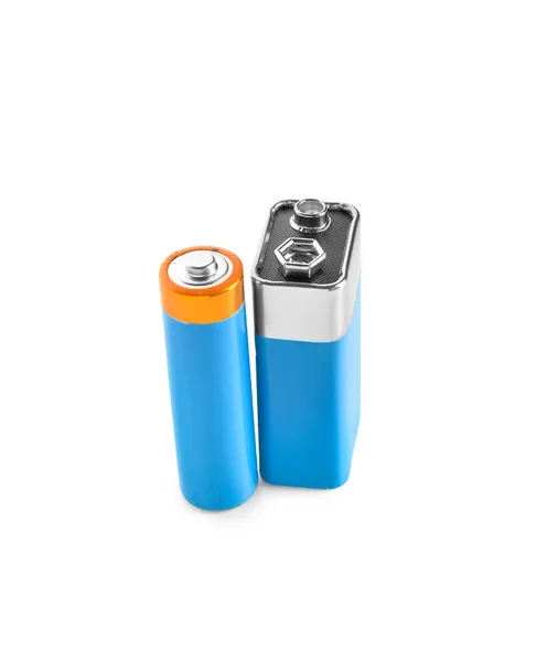 Alkaliska Batterier Isolerade Vit Bakgrund — Stockfoto
