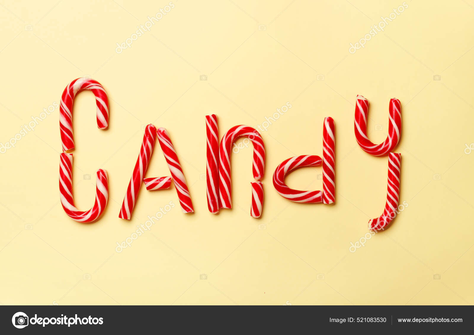 Word Candy Made Sweets Color Background — Stock Photo © serezniy #521083530