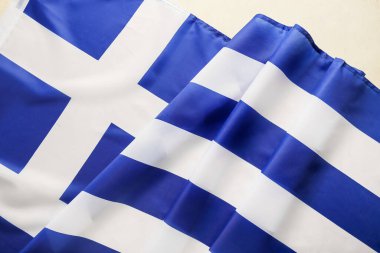 Beyaz arkaplanda Yunanistan bayrağı, yakın plan