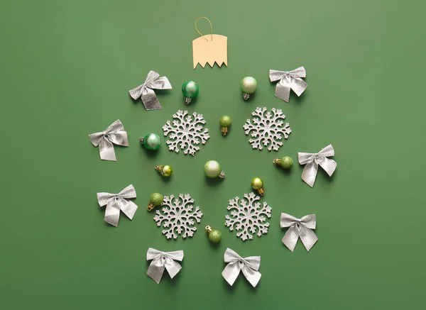 Christmas Ball Made Decorations Color Background — Stock Photo, Image