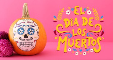 Meksika Ölüler Günü için tebrik kartı (El Dia de Muertos)