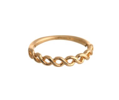 Beyaz arkaplanda güzel altın bir yüzük