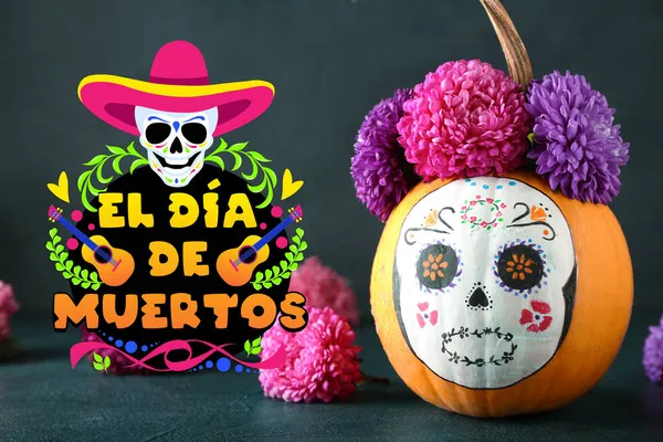 メキシコの死者の日の挨拶カード Dia Muertos — ストック写真