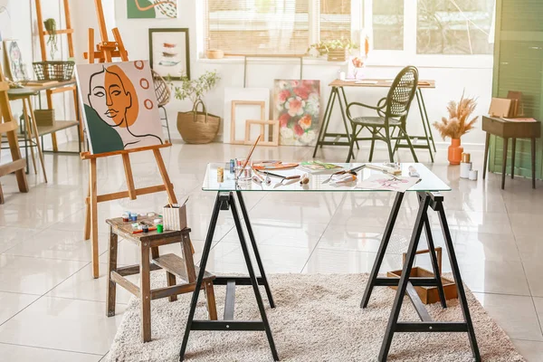 Interieur Van Moderne Kunstenaar Workshop — Stockfoto