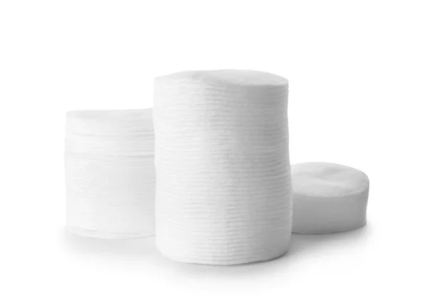 Stacks Cotton Pads White Background — Stock Photo, Image