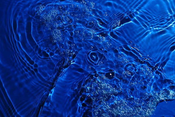 Struktura Vody Vlnami Modrém Pozadí Koncept Oceánského Dne — Stock fotografie