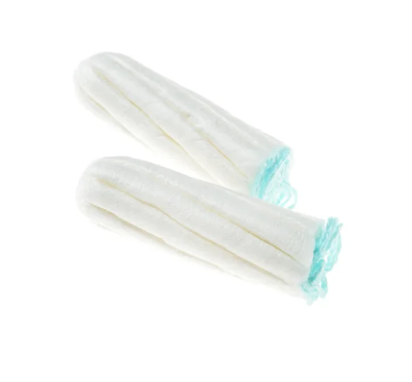 Tampões Menstruais Sobre Fundo Branco — Fotografia de Stock