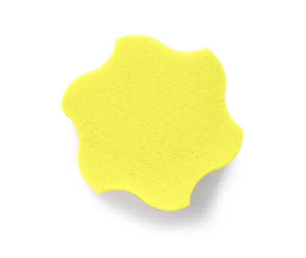 Gele Ster Vormige Badspons Witte Achtergrond — Stockfoto