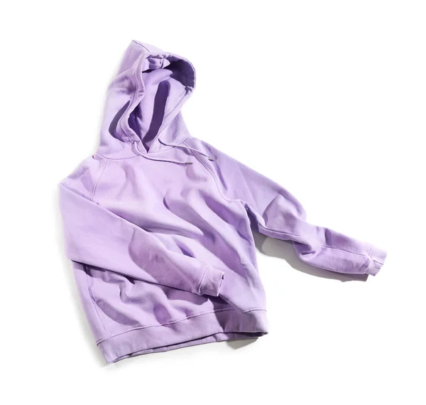 Violet Hoodie Auf Weißem Hintergrund — Stockfoto