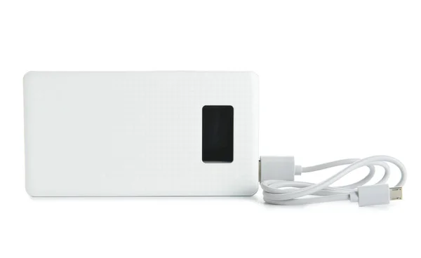 Moderne Powerbank Witte Achtergrond — Stockfoto