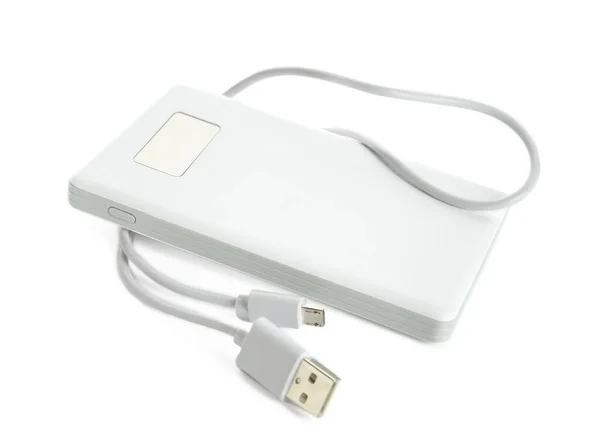 Moderne Powerbank Witte Achtergrond — Stockfoto