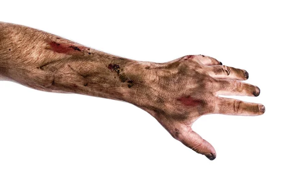 Χέρι Του Ζόμπι Λευκό Φόντο — Φωτογραφία Αρχείου