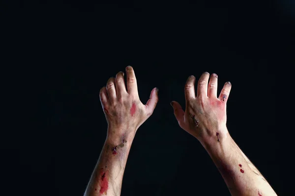 Χέρια Του Ζόμπι Σκούρο Φόντο — Φωτογραφία Αρχείου