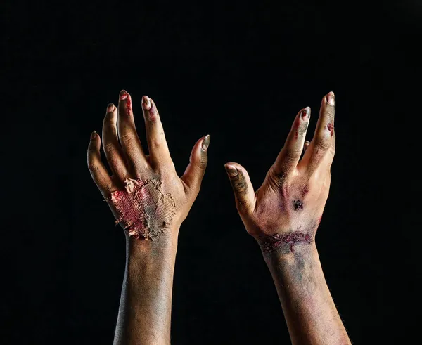 Hands Zombie Dark Background — Stock Photo, Image