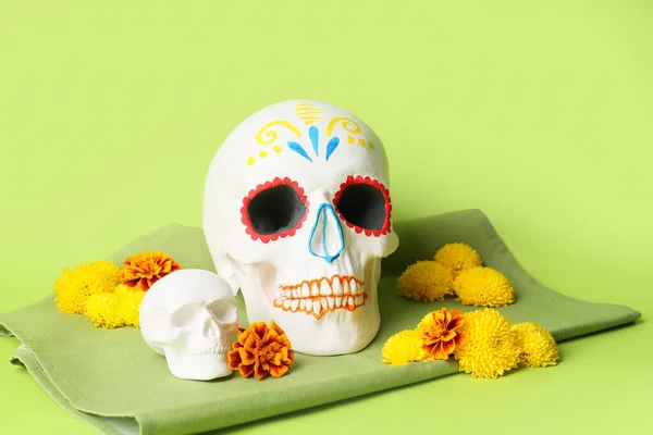 멕시코의 죽음의 두개골 Dia Muertos 배경의 — 스톡 사진