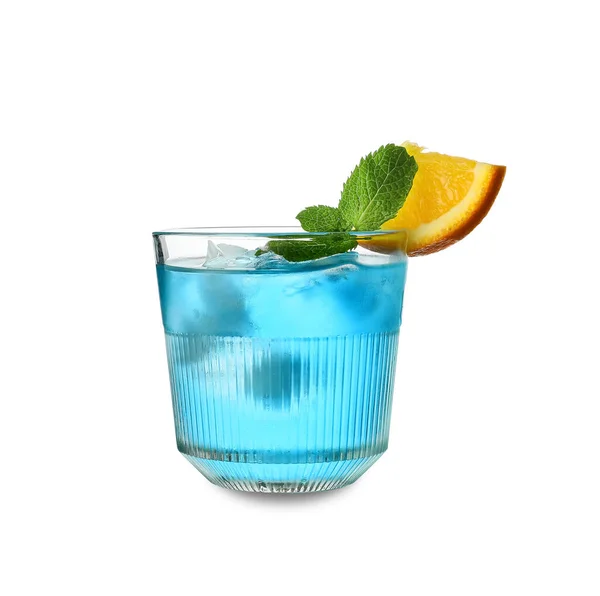 白を基調としたブルーラグーンカクテルのグラス — ストック写真