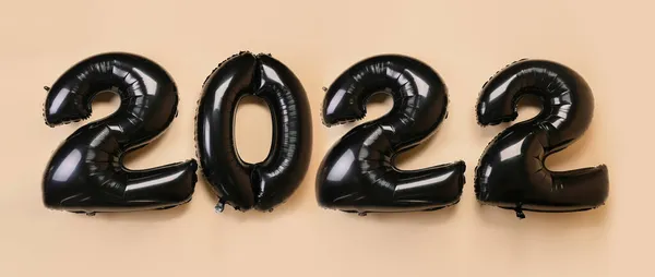 Figure 2022 Made Balloons Color Background — Stock Photo, Image
