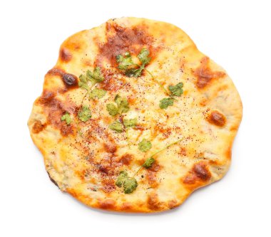 Beyaz arka planda lezzetli khachapuri