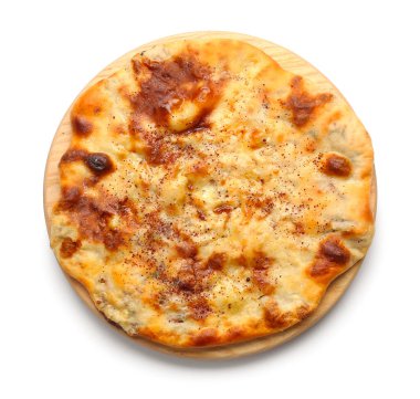 Beyaz arka planda lezzetli khachapuri tablosu