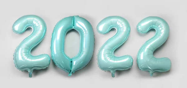 Figure 2022 Made Balloons Light Background — Stock Photo, Image