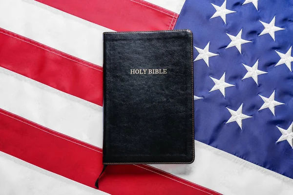 Holy Bible Flag Usa — Stock Photo, Image