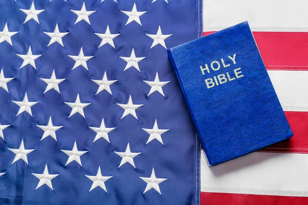 Blue Holy Bible Flag Usa — Stock Photo, Image
