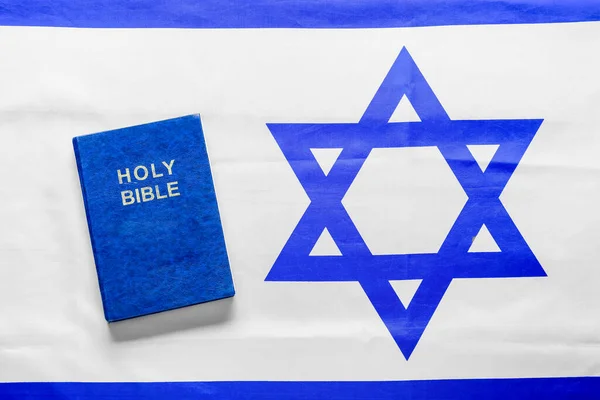 Blue Holy Bible Flag Israel — Stock Photo, Image