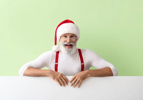 Άγιος Βασίλης Λευκή Αφίσα Στο Φόντο Χρώμα — Φωτογραφία Αρχείου