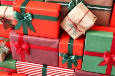 Arkaplan olarak farklı Noel hediyeleri