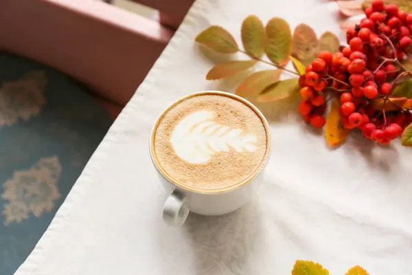 Cup Delicious Coffee Table Cafe — Stock Photo, Image