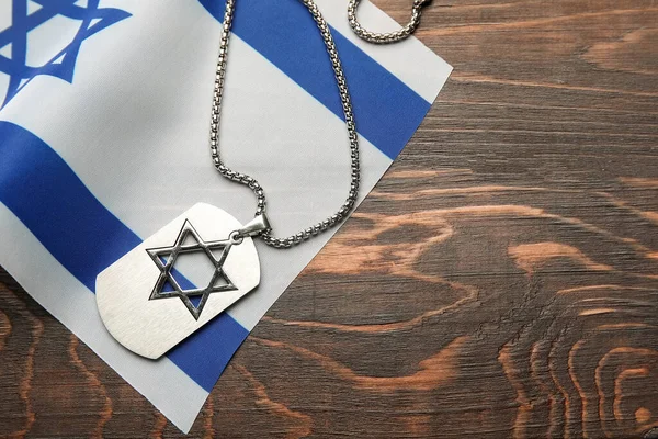 Katonai Címke Zászló Izrael Háttér — Stock Fotó