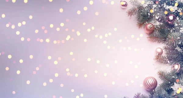 Mooie Kerstcompositie Lichte Achtergrond — Stockfoto