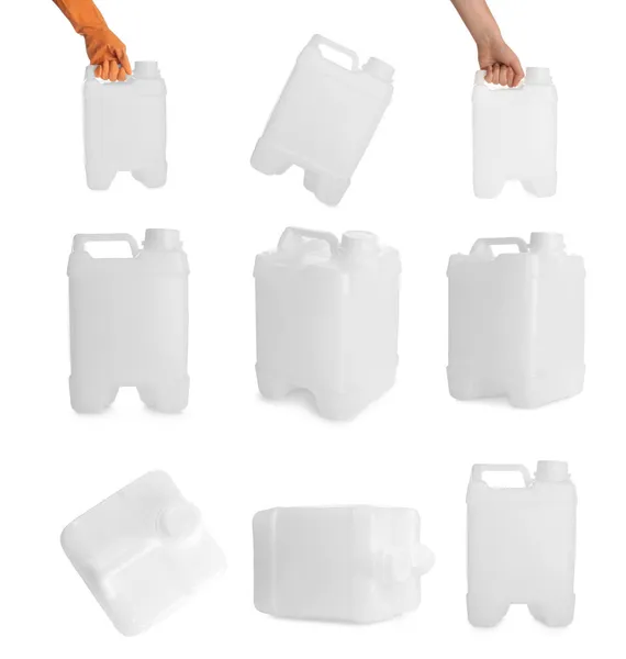 Set Bidón Plástico Sobre Fondo Blanco — Foto de Stock