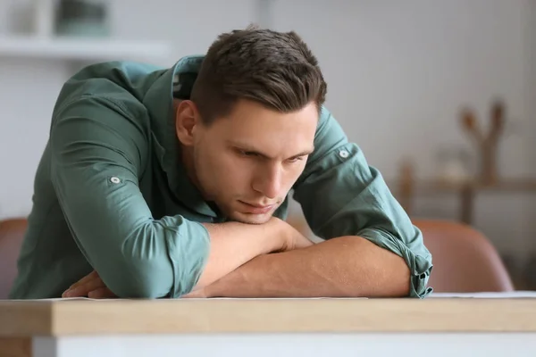 Depressed Young Man Home — Stock Photo, Image