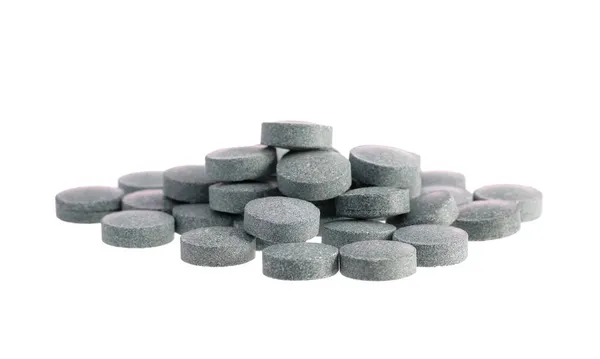 Heap Vitamin Pills White Background — Stock Photo, Image