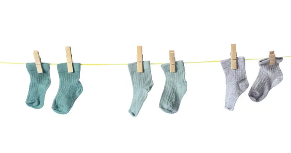 Rope Baby Socks White Background — Stock Photo, Image