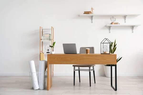 Stylish Workplace Wall Room — Stock Photo, Image