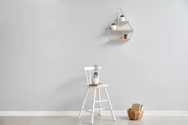 Interior Light Room Chair Shelf — Stock Photo, Image