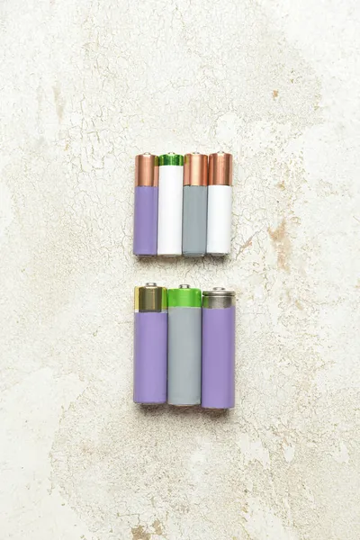 Alkaliska Batterier Ljus Bakgrund — Stockfoto